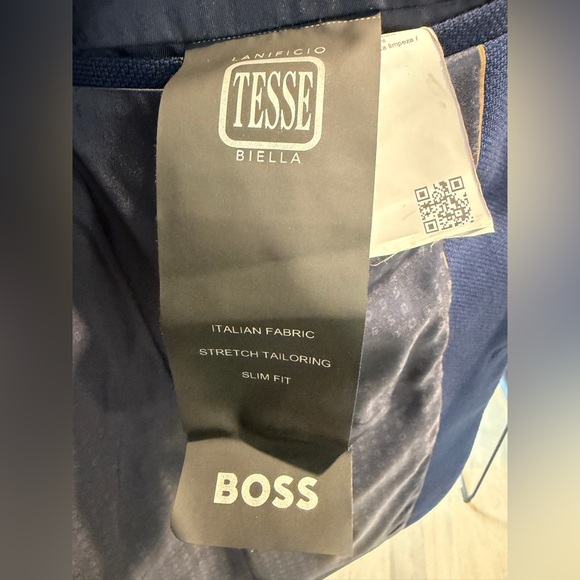 Boss Italian Fabric Slim Fit Blue Blazer - Picture 2 of 4